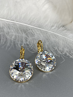 Серьги RIVOLI 14mm с австрийскими кристаллами crystal Au