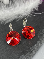 Серьги RIVOLI 14mm с австрийскими кристаллами light siam
