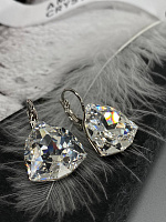Серьги KR Dafna 18mm crystal покрытие белый родий