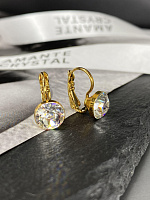 Серьги Assol 9mm с австрийскими кристаллами crystal Au