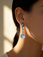 Серьги RainDrop denim с жемчугом