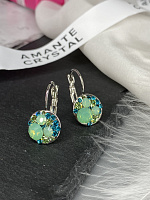 Серьги Rivolo peridot mix с миниатюрными кристаллами