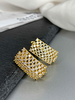 Серьги Celeby crystal английский замок покрытие желтое золото