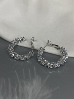 Изысканные серьги IREN crystal полукольца россыпь камней