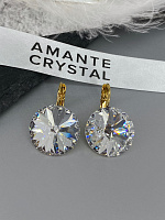 Серьги RIVOLI 18mm  с австрийскими кристаллами crystal Au