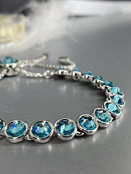 Браслет KR Matti стразы light turquoise 2