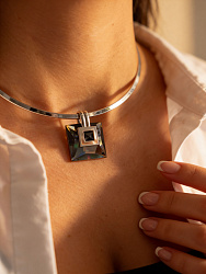 Колье Обруч silver night квадрат 3