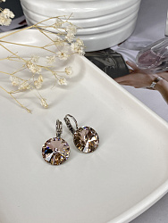 Серьги RIVOLI 14mm с австрийскими кристаллами vintage rose 4