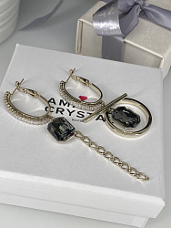 Серьги Asimetria бронза silver 1