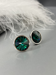 Пусеты KR 10mm emerald 2