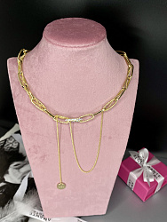 Колье Цепь Lux покрытие желтое золото 1