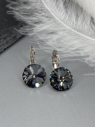 Серьги RIVOLI 12 с австрийскими кристаллами silver night 3