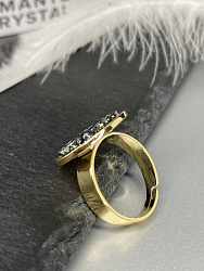 Кольцо IREN jet hem покрытие желтое золото 3