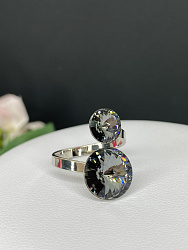 Кольцо JANINE silver night покрытие белое 1