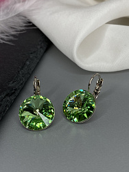 Серьги RIVOLI 14mm с австрийскими кристаллами peridot 4