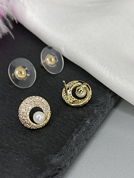 Пусеты с жемчугом Strass Au 2