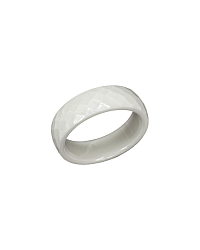 Кольцо Керамика (грани) 18 белое стильное