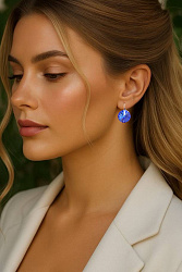 Серьги RIVOLI 14mm с австрийскими кристаллами sapphire 1