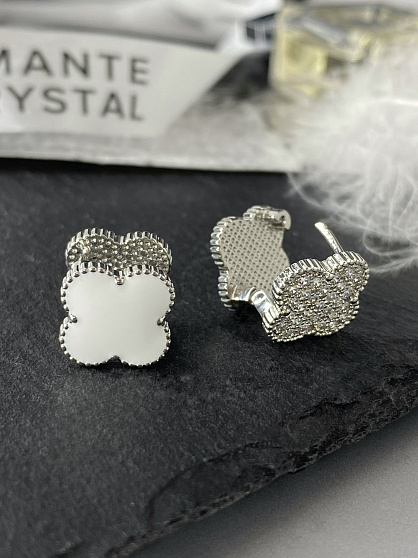 Серьги klever crystal/white
