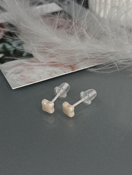 Пусеты Klever розовый керамика 2