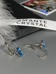Серьги RIVOLI 8mm с австрийскими кристаллами aquamarine 4