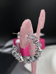 Серьги Zircon полукольца 2,8см 4