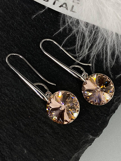 Красивые серьги Elina 14mm vintage rose с дорогим цветом