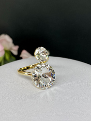 Кольцо KR JANINE crystal желтое золото 1