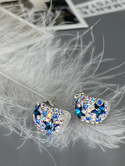 Серьги Fashion ALFA mini bermuda blue