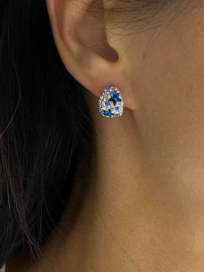 Серьги Fashion ALFA mini bermuda blue