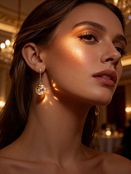 Серьги Elina 14mm vintage rose 2