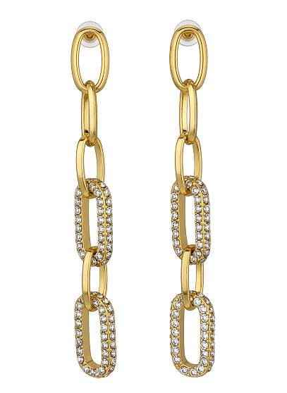 Серьги Lux crystal Au