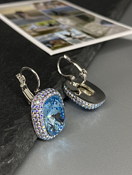 Серьги Capri Strass 18mm aquamarine 1