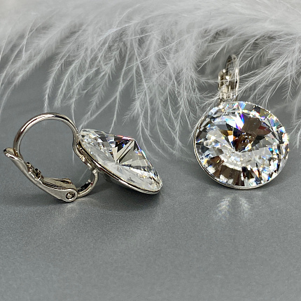 Серьги RIVOLI 14mm с австрийскими кристаллами crystal