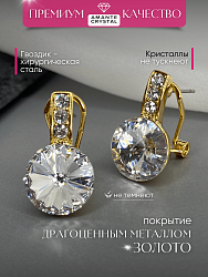 Серьги BluC rivoli 10mm crystal Au 3
