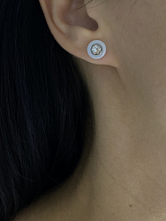 Пусеты Керамика белый 1