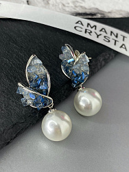 Серьги Ирен жемчуг denim 2