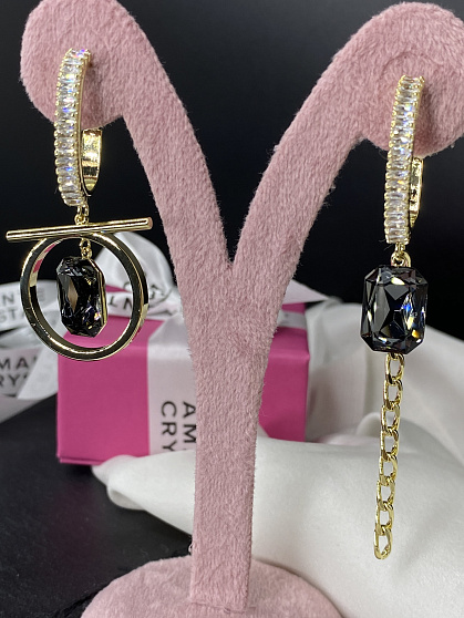 Серьги Capri/baget Asimetria silver Au