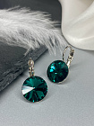 Серьги RIVOLI 12 с австрийскими кристаллами emerald