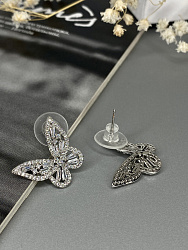 Серьги Бабочки mini с Цирконами crystal 2