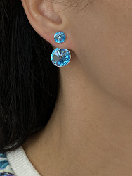 Серьги Roncato 14мм с австрийскими кристаллами aquamarine джекеты 1