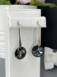 Серьги Elina 14mm silver night 4