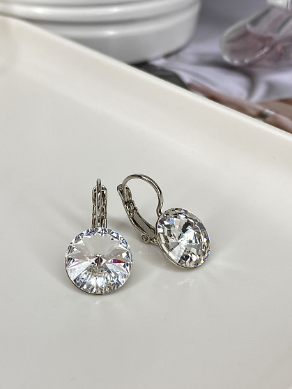 Серьги RIVOLI 12 mm с австрийскими кристаллами crystal