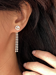 Серьги Talia 8 mm+shtrass 4.2см 1