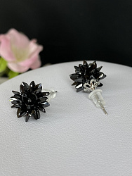 Серьги Ежик jet (гвоздик) 2