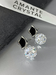 Серьги Diskobol эмаль jet 2