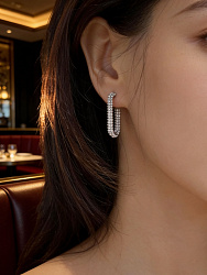 Серьги полукольца strass (мелкие стразы) 3
