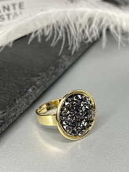 Кольцо IREN jet hem покрытие желтое золото 2