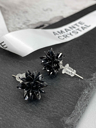 Серьги Ежик jet (гвоздик) 4