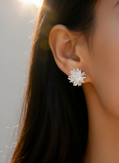 Серьги Ежик (пусеты)